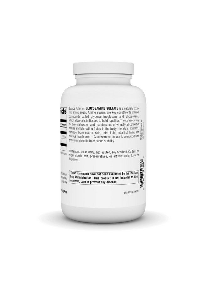 Source Naturals Glucosamine Sulfate, Sodium-Free 750 mg for Joint Support - 240 Tablets - Image 3