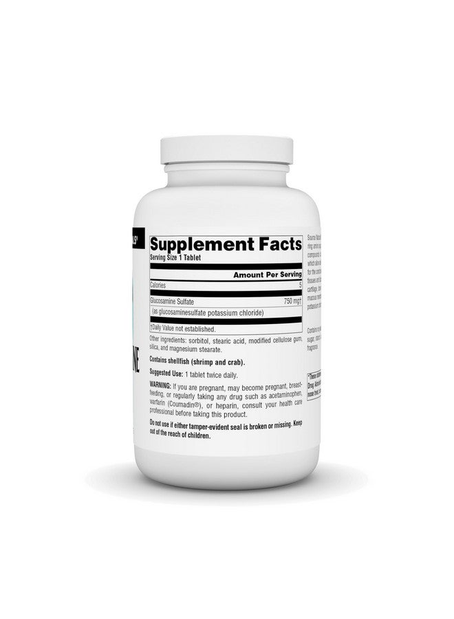 Source Naturals Glucosamine Sulfate, Sodium-Free 750 mg for Joint Support - 240 Tablets - Image 2