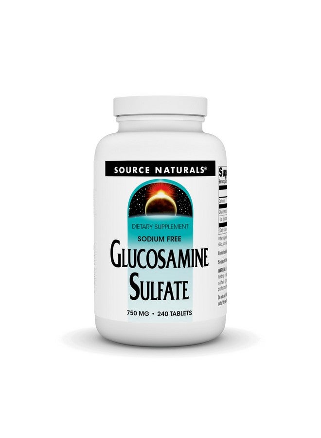 Source Naturals Glucosamine Sulfate, Sodium-Free 750 mg for Joint Support - 240 Tablets - Image 1