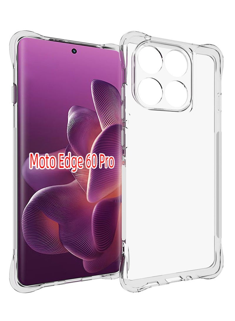 قضية موتورولا حافة 60 برو 5G واضحة TPU أربعة زوايا عسكرية-درجة حماية غطاء شفاف ناعم