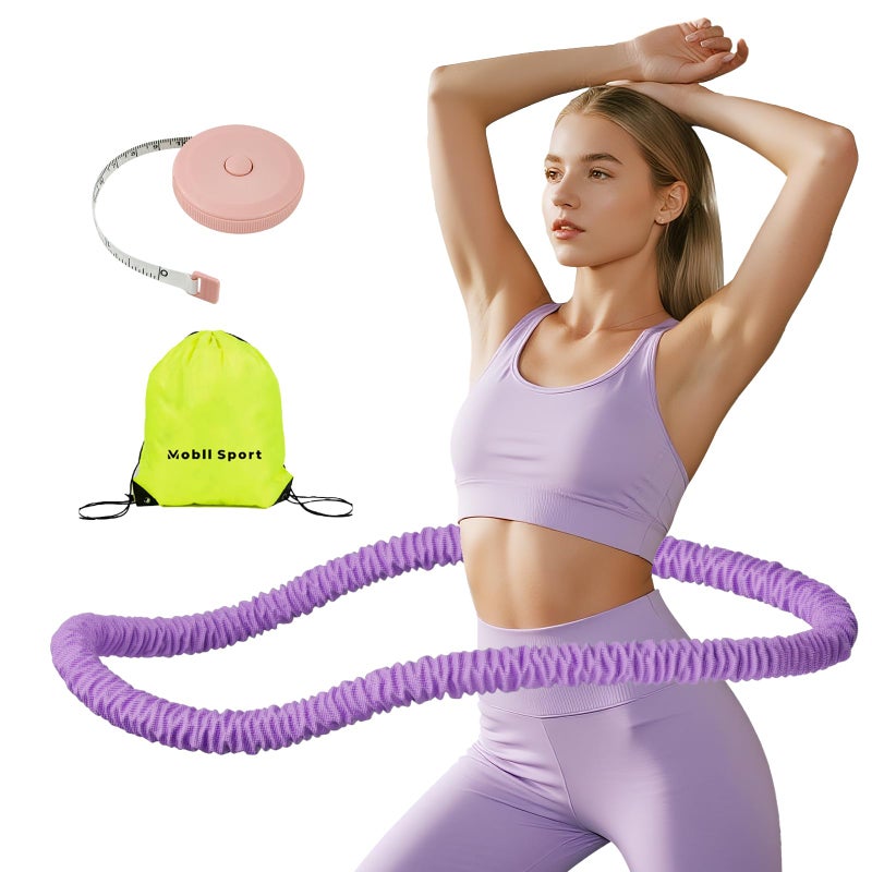 mobllsport Upgraded Weighted Hoop for Adults - 3.3lb Soft Spring Fitness Hoop for Weight Loss - Foldable Exercise Hoop for Beginners & Home Travel Use - Image 1