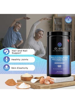 DR EMIL NUTRITION Multi Collagen Peptides Powder - 20g of Unflavored Hydrolyzed Collagen Protein Powder with Hyaluronic Acid for Hair, Skin, Nails and Joints - 15 Servings  - Image 2