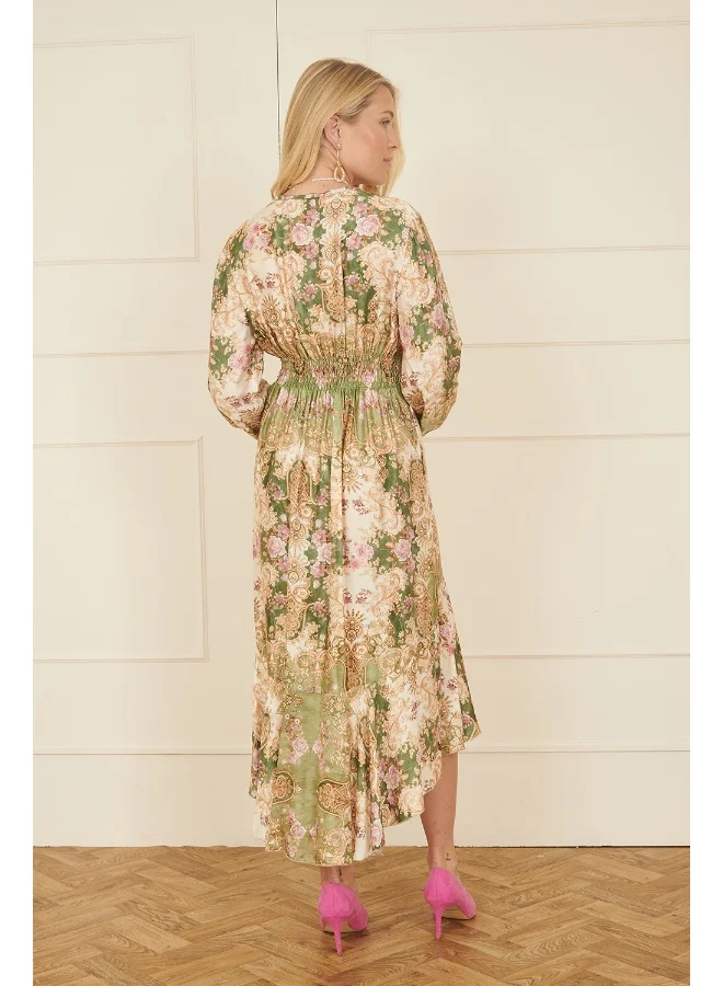 Yumi Floral Knot Midi Dress