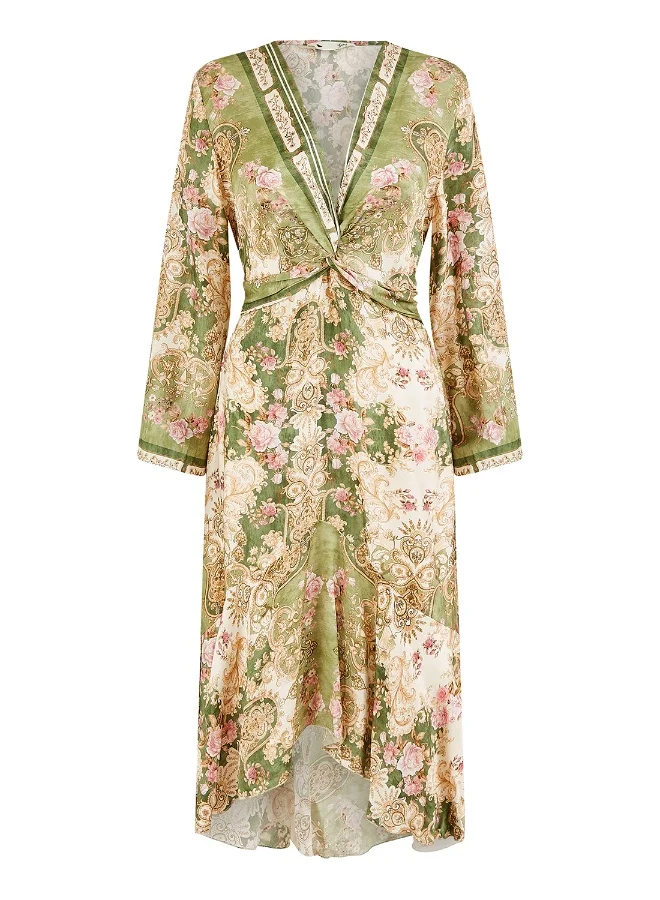 Yumi Floral Knot Midi Dress