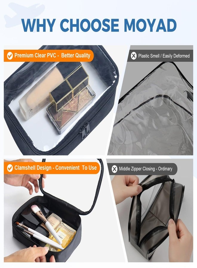 Moyad Toiletry Bag Transparent Toiletry Bag PVC Aeroplane Bag Liquids Cosmetic Bag Travel Cosmetic Bag Transparent Bag Hand Luggage Travel Accessories Toilet Bag Waterproof for Women Black - Image 4