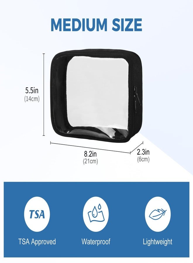Moyad Toiletry Bag Transparent Toiletry Bag PVC Aeroplane Bag Liquids Cosmetic Bag Travel Cosmetic Bag Transparent Bag Hand Luggage Travel Accessories Toilet Bag Waterproof for Women Black - Image 2