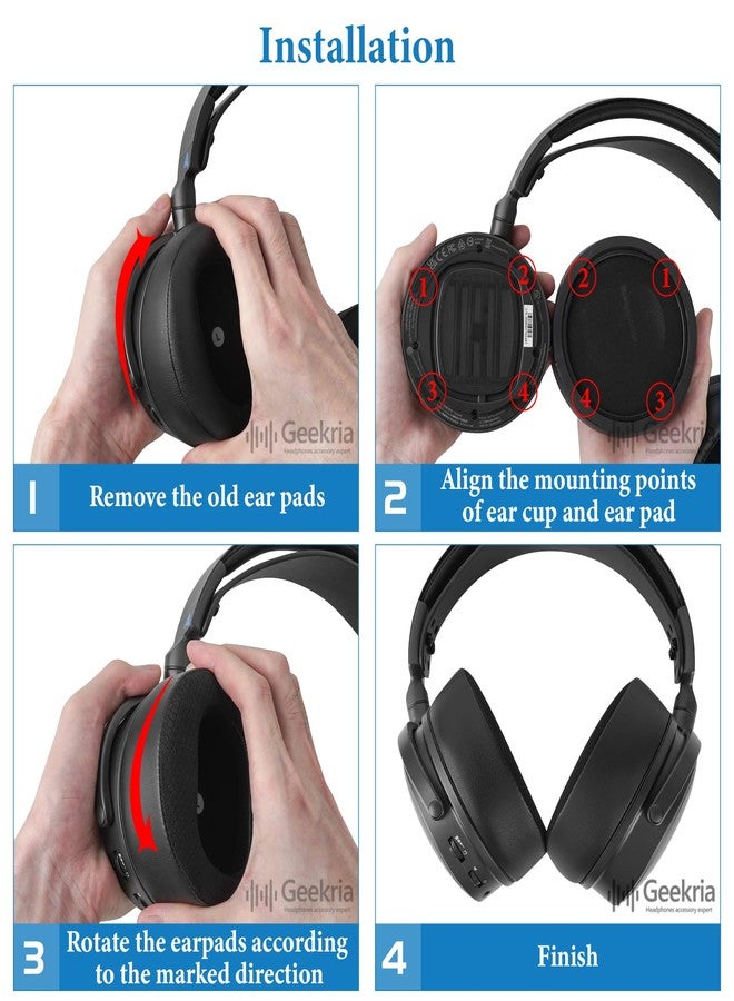 Geekria Sport Cooling Gel Replacement Ear Pads for Audeze Maxwell Wireless Headphones Ear Cushions, Headset Earpads, Ear Cups Cover Repair Parts (Mesh Fabric/Black) - Image 5