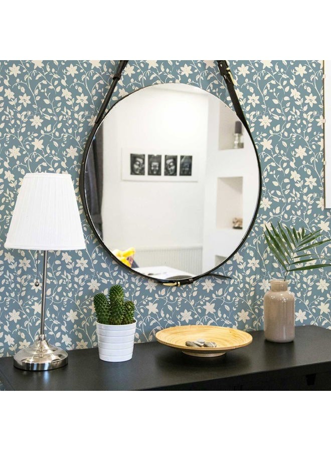 YXTII Blue Floral Wallpaper Peel and Stick Vintage Wallpaper Self Adhesive Removable Easy Peel Off Stick on Wall Paper for Bedroom - Image 5