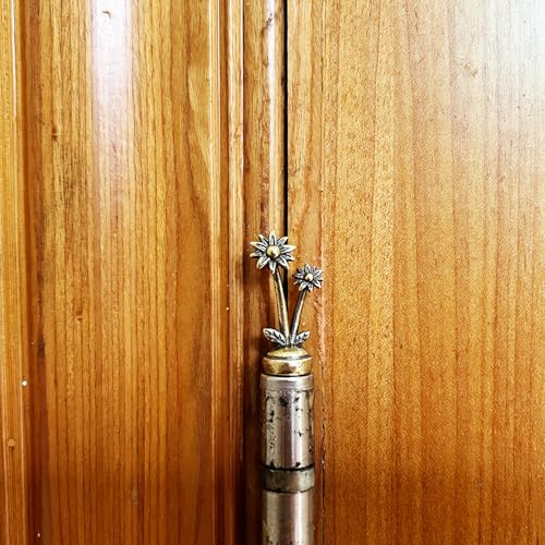 SWNACOR 3 Pcs Brass Flower Hinge Heads Decorative Topper, Magnetic Hinge Head Toppers, Fun Flower Gifts for Women Mom Grandma Wife, Vintage Statue Door Hinge Head Home Decoration - Image 3