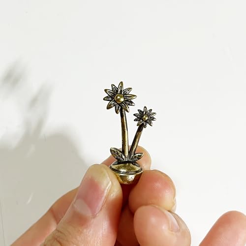 SWNACOR 3 Pcs Brass Flower Hinge Heads Decorative Topper, Magnetic Hinge Head Toppers, Fun Flower Gifts for Women Mom Grandma Wife, Vintage Statue Door Hinge Head Home Decoration - Image 5