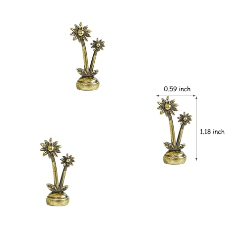 SWNACOR 3 Pcs Brass Flower Hinge Heads Decorative Topper, Magnetic Hinge Head Toppers, Fun Flower Gifts for Women Mom Grandma Wife, Vintage Statue Door Hinge Head Home Decoration - Image 2