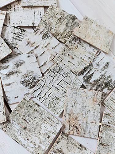 ECOWOODDECOR 30pcs - Natural Birch Bark Sheets 1.96"x2.36" Tags for Gifts. Product Wrapping or Decorating. - Image 2