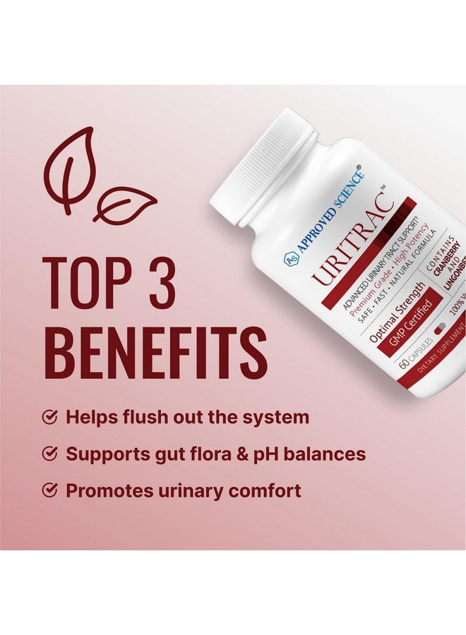 Approved Science® Uritrac™ - UTI Support - Cranberry, D-Mannose, Lingonberry - Vegan Friendly - 60 Capsules per Bottle - Pack of 2 - Image 3