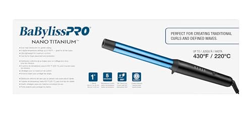 BaBylissPRO Nano Titanium Limited Edition Black & Blue 1"" Curling Wand - Image 3