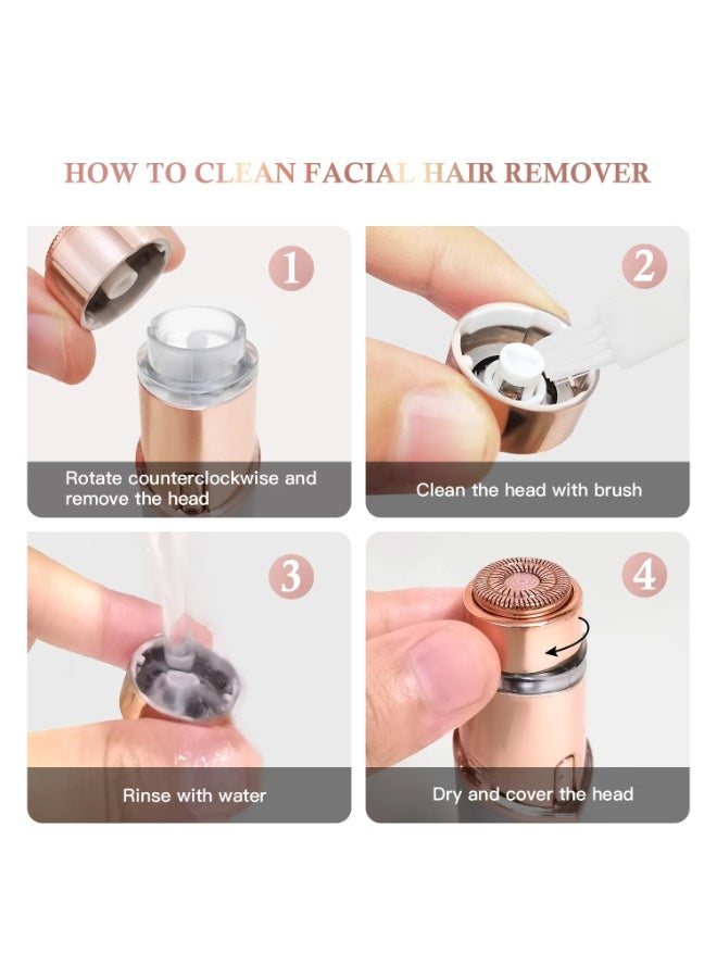 Rechargeable Facial Hair Remover for Women – Painless Electric Face Shaver with Precision Head, USB Charging, Instant Smooth Hair Removal for Upper Lip, Chin u0026 Face - Image 4