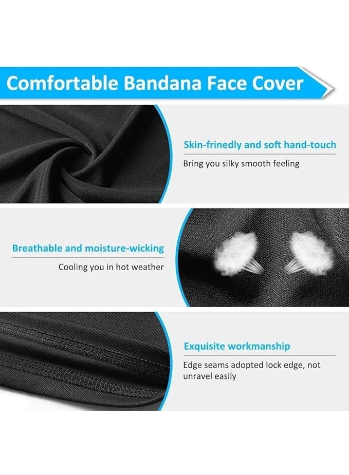 2-Piece Breathable Cooling Neck Wardrobe, Ice Silk Face Mask/Scarf, Multifunctional Headband/Face Mask, UV Protection Headband/Scarf, Reusable Elastic Balaklava Hat (Black + Gray) - Image 2