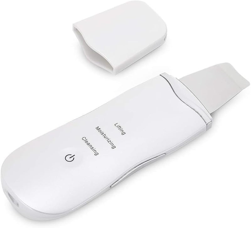 Blackhead Remover Portable Ultrasonic Facial Cleanser Rechargeable Skin Scrubber Exfoliator White - Image 1