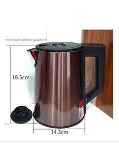 Tea Bar Machine Universal Kettle 304 Stainless Steel Rubber-coated Kettle Universal Rubber-coated Kettle Matching Small Five-ring Kettle-Color:304 Inner Brown Color Steel Kettle (higher 1l)-Capacity:Default