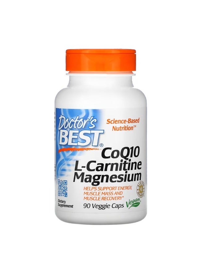 دكتورز بست CoQ10 LCarnitine Magnesium 90 Veggie Caps - Image 1