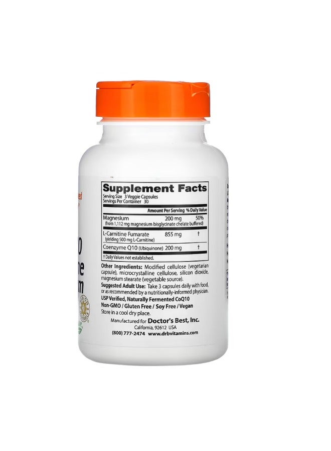 دكتورز بست CoQ10 LCarnitine Magnesium 90 Veggie Caps - Image 2