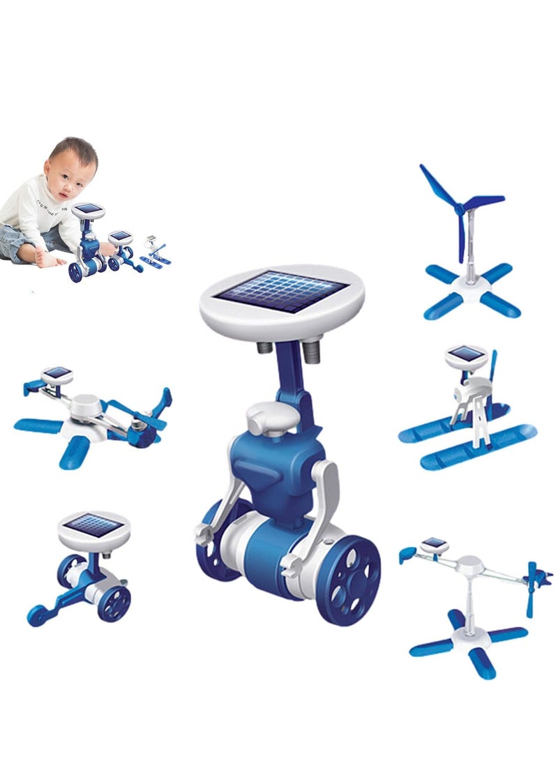 TOYMANIA Educational 6 in 1 Solar Energy KIT Game for Kids. | with 6 Amazing Different Working Robot Models. | Science and Solar Energy KIT Game for Kids. (Blue Color)  - Image 1