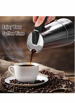 Y&D Espresso Maker Pot, Stainless Steel Moka Easy to Operate and Quick Cleanup Classic Italian Coffee Express Suitable for Induction Cookers, 300ml (Espresso Cup 50ml)  - Image 2