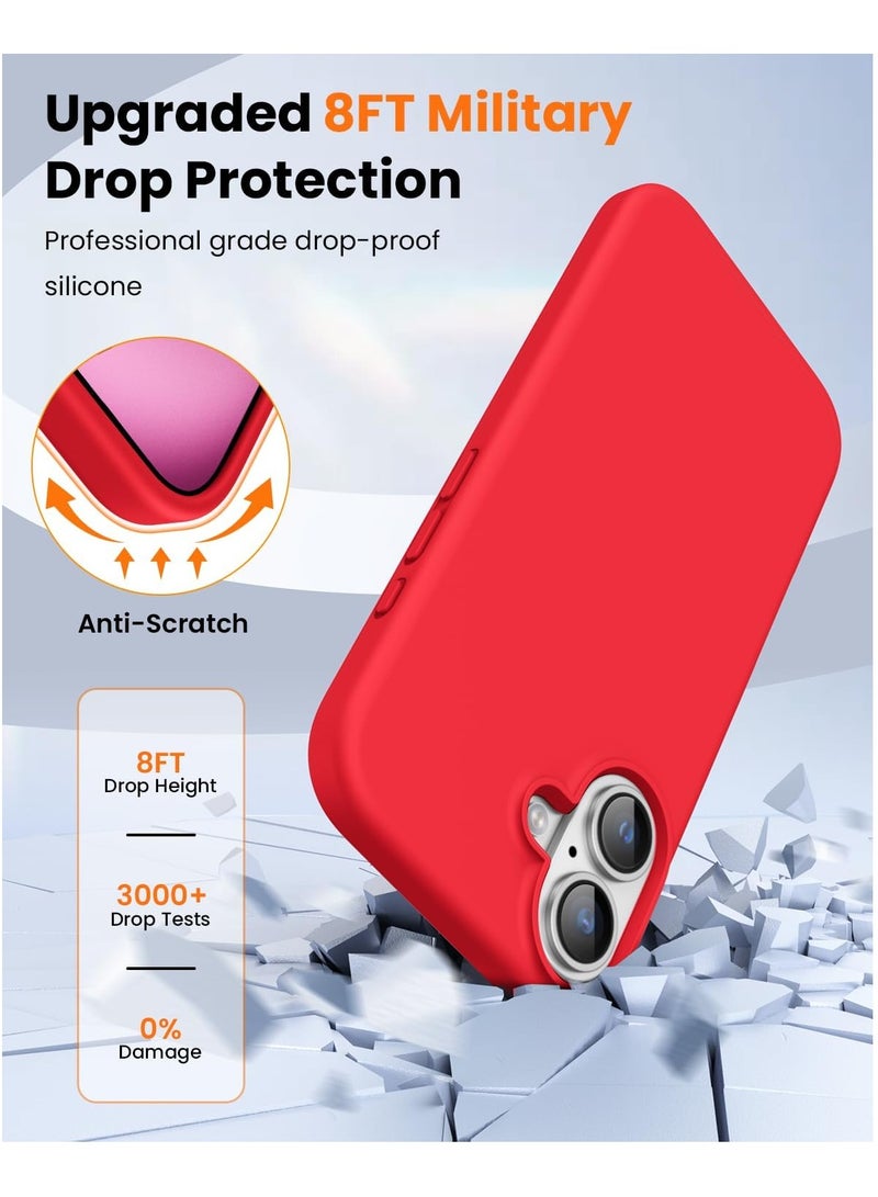 DUSALA iPhone 16 Case, Liquid Silicone Phone Case for iPhone 16 6.1 Inch, Colorful Silky-Soft Protective Cover (Red) - Image 5