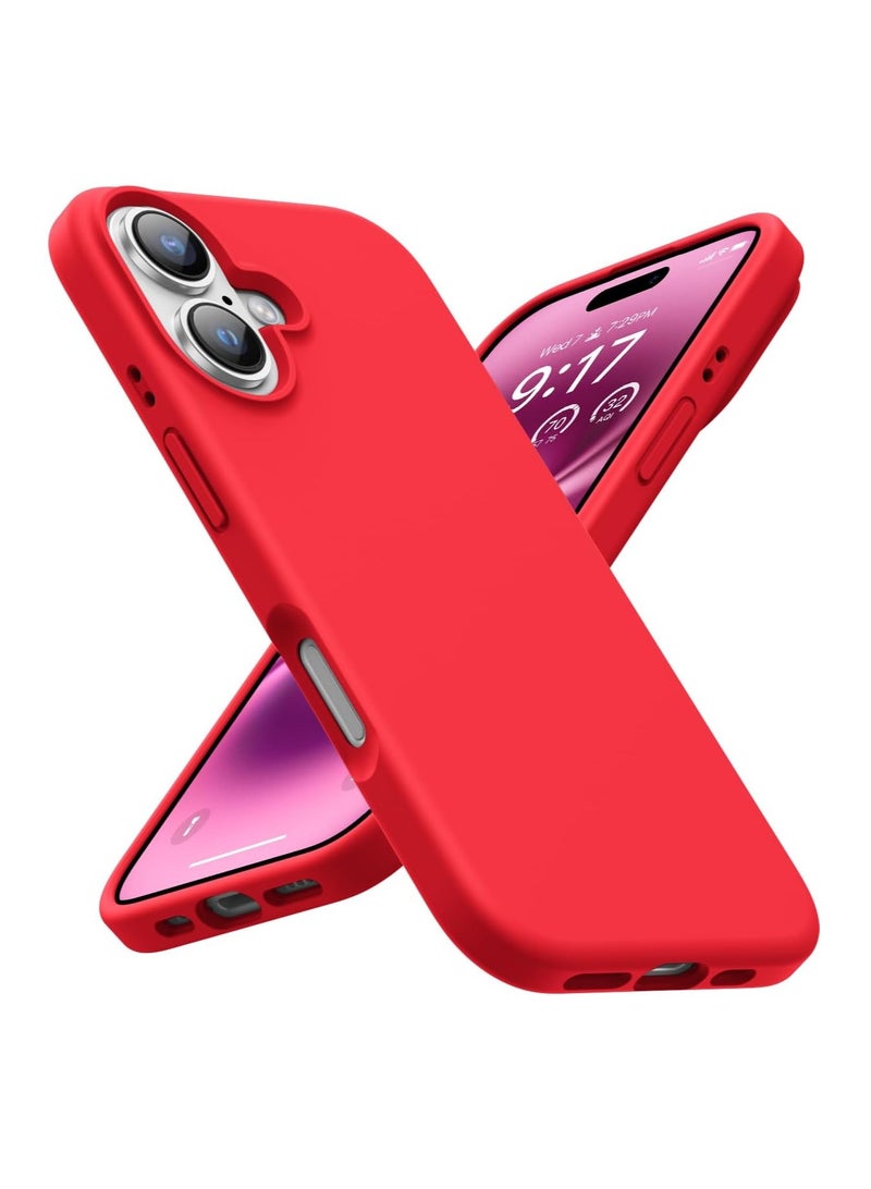 DUSALA iPhone 16 Case, Liquid Silicone Phone Case for iPhone 16 6.1 Inch, Colorful Silky-Soft Protective Cover (Red) - Image 1