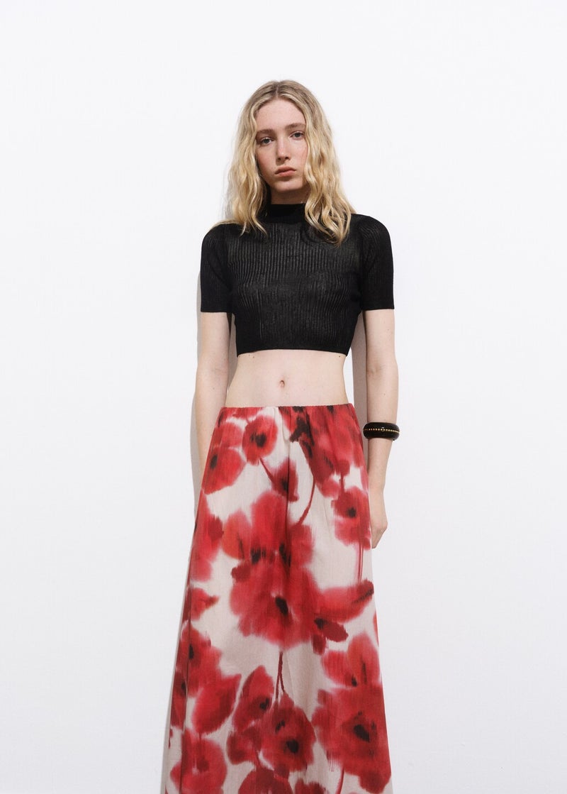 MANGO Floral Midi Skirt  - Image 3