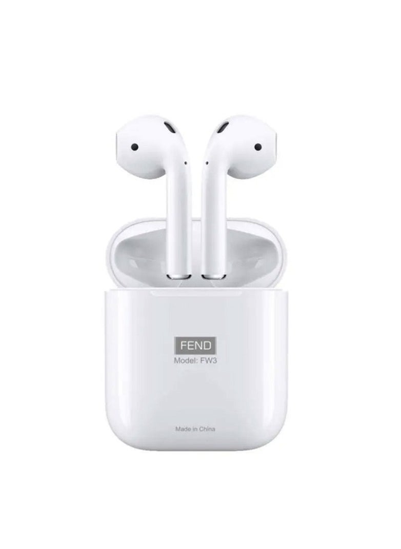 FEND - FEND FW3 High Bass Wireless Bluetooth Earbuds With Multi Functional Touch Control and Genuine Leather Wallet Combo - Image 1