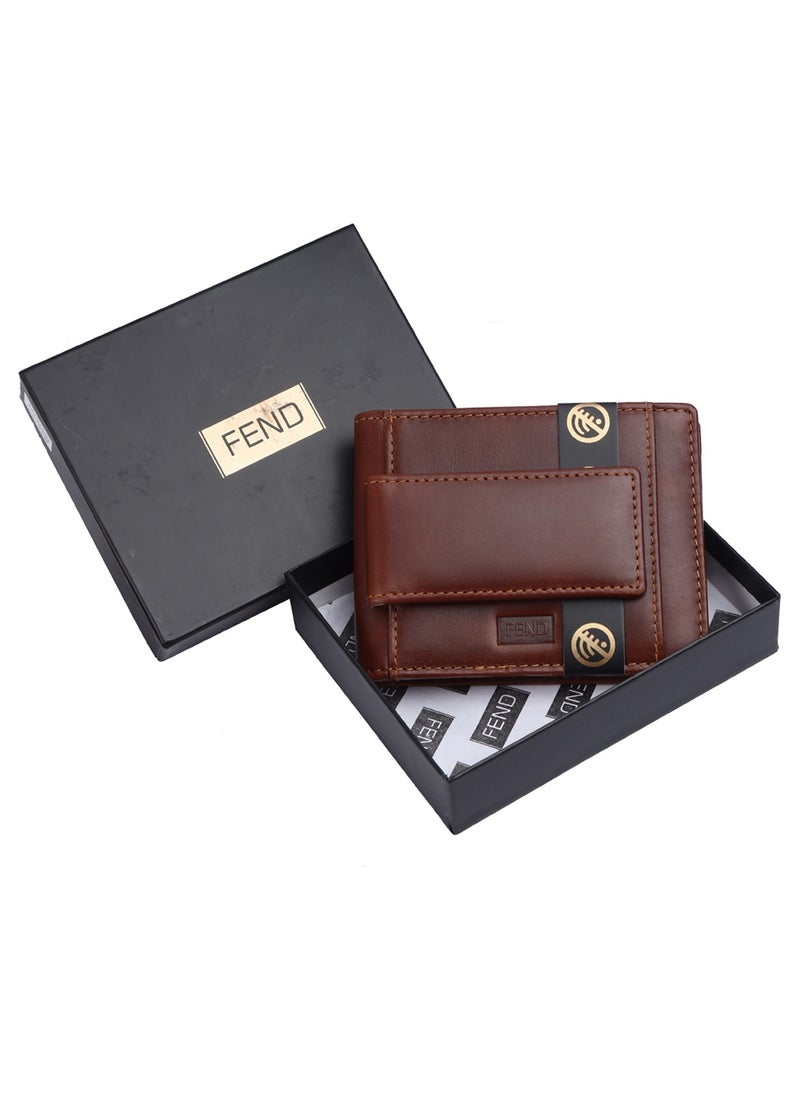 FEND - FEND FW3 High Bass Wireless Bluetooth Earbuds With Multi Functional Touch Control and Genuine Leather Wallet Combo - Image 1