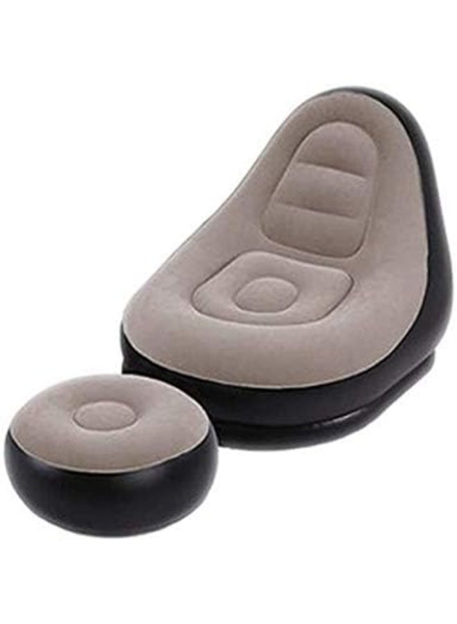 MUNTAQI Inflatable Sofa Chair Set – Large Inflatable Lounge Chair with Ottoman | Portable Blow Up Chair for Adults & Kids | Comfortable Air Lounger for Indoor & Outdoor Use, Travel, Camping, Bedroom, Dorm - Image 1