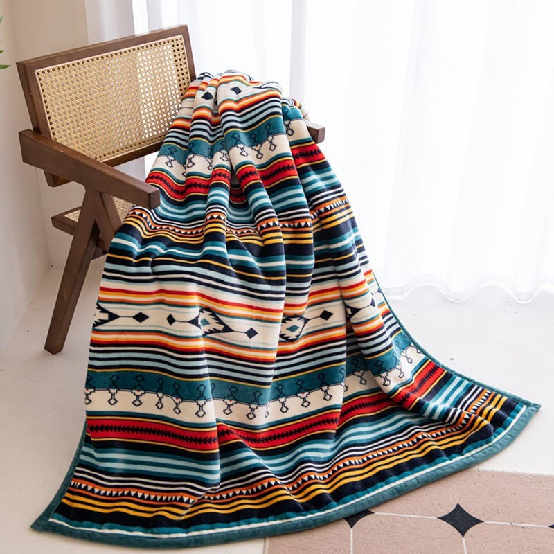 COTTEBED Flannel Sherpa Boho Throw BlanketsAll Seasons Lightweight Super Soft Cozy Comfy Fluffy FuzzyFleece Bedding Blanket for Bed Sofa Couch Living Room Camping TravelBohemia50x60