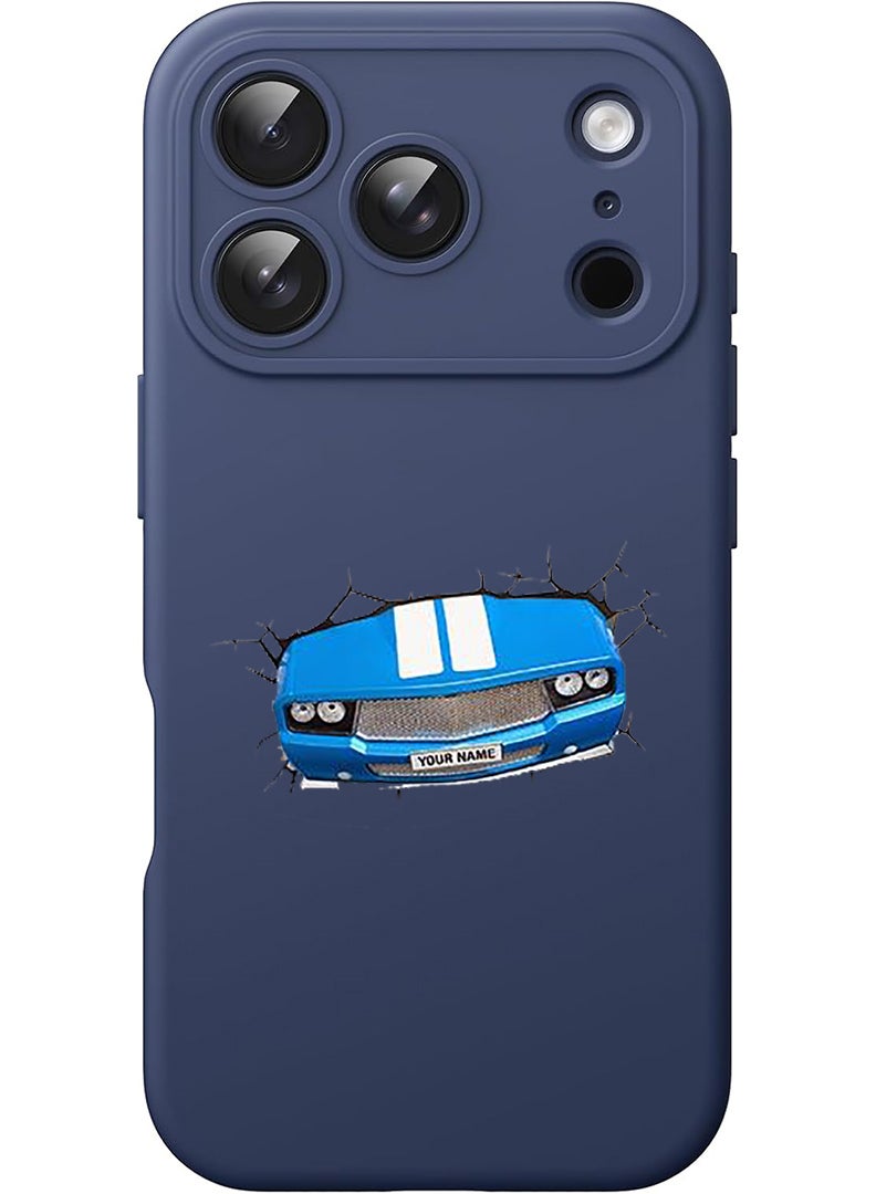 Theodor Protective Slim Fit Case Liquid Silicone Cover with Full Body Protection Anti-Scratch Shockproof Case For Apple iPhone 17 Pro (Blue) Car - Image 1