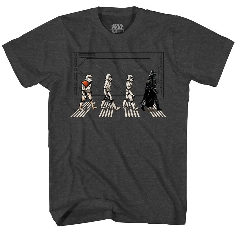 STAR WARS Death Star Road Stormtrooper Crossing T-Shirt (XXL, Charcoal Heather) - Image 3
