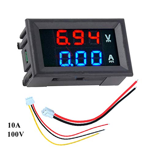 HiLetgo 2pcs 0.28" Digital Voltmeter Ammeter DC 100V 10A Amp Voltage Current Meter Tester 0.28 Inch 3 Bits Blue + Red Dual LED Display Panel with Connect Wires - Image 2