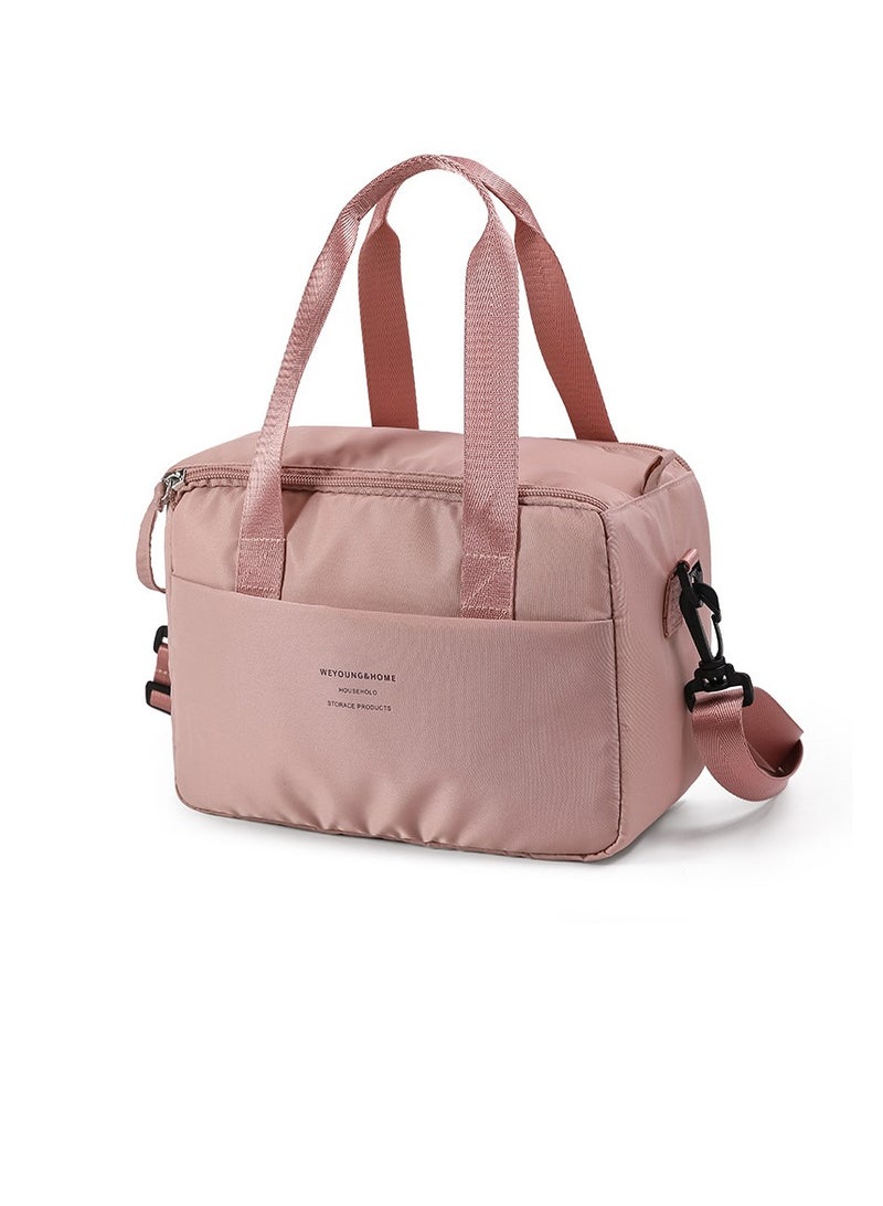 رايز حقيبة غداء نسائية، حقيبة غداء معزولة للرجال، مع حزام كتف قابل للتعديل، مانعة للتسرب، معزولة، صندوق غداء بسعة كبيرة، صندوق غداء مبرد، مناسبة للمكتب أو العمل أو المدرسة أو الشاطئ أو السفر (وردي) - Image 1