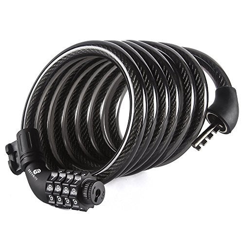 Etronic Bike Lock M7, Cable Lock 6 Feet Long Coiled Security Resettable Combo Combination Lock Bicycle Lock with Mounting Bracket - Image 2