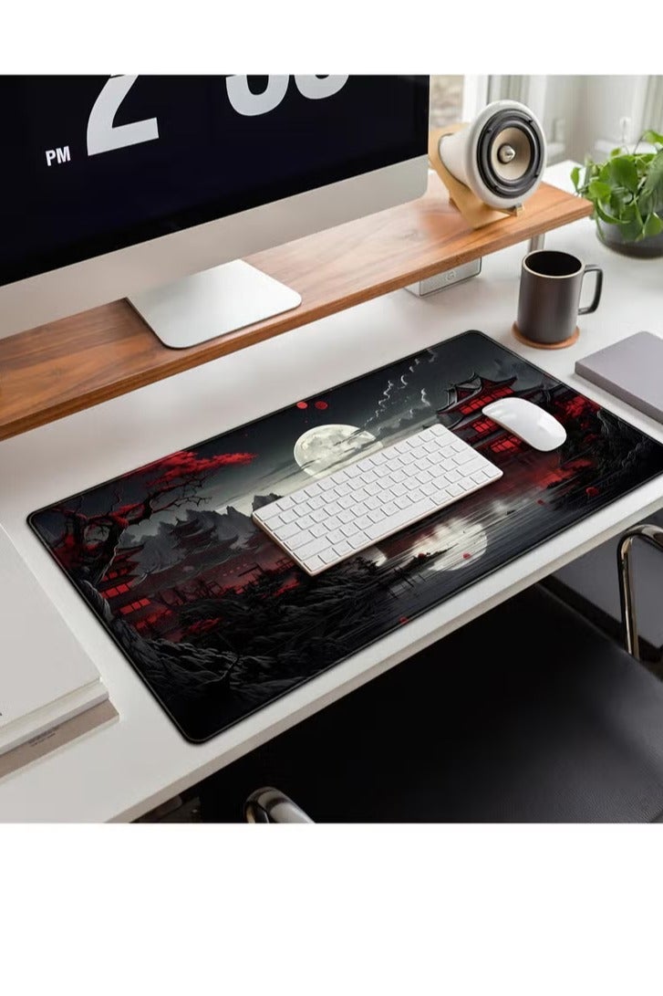 الباندا العملاقة لوحة ماوس ألعاب كبيرة 900 × 400 × 3 مم، حصيرة مكتب كبيرة للوحة المفاتيح وديكور المكتب - قمر كامل - Image 5