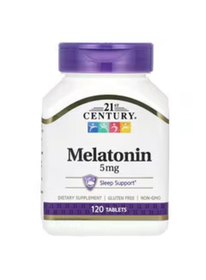 21st Century HealthCare 21 Centri, Melatonin, 5 mg, 120 Tablets - Image 1