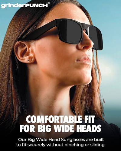 grinderPUNCH XL Polarized Oversized Sunglasses | Lightweight Men's Big Wide Head UV Protection for Sports, Driving, Fishing | Large Face Fit (Matte) - Image 3