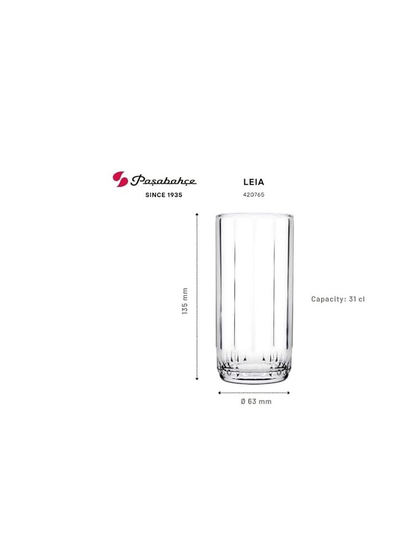 Pasabahce Large Juice and Water Cups Set of 6 – Leia Hi Ball-Purple- 310ml - Image 4