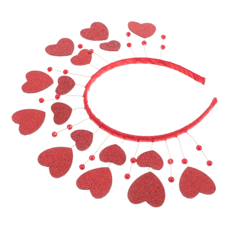 Heart Headband Valentine Headbands for Women Glitter Heart Valentines Day Birthday Decoration Cosplay Party Hair Hoop Headpiece Hairband Accessories - Image 1