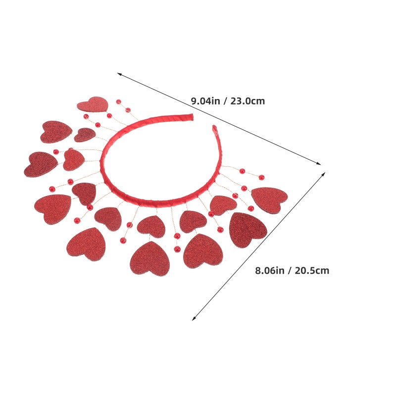 Heart Headband Valentine Headbands for Women Glitter Heart Valentines Day Birthday Decoration Cosplay Party Hair Hoop Headpiece Hairband Accessories - Image 3