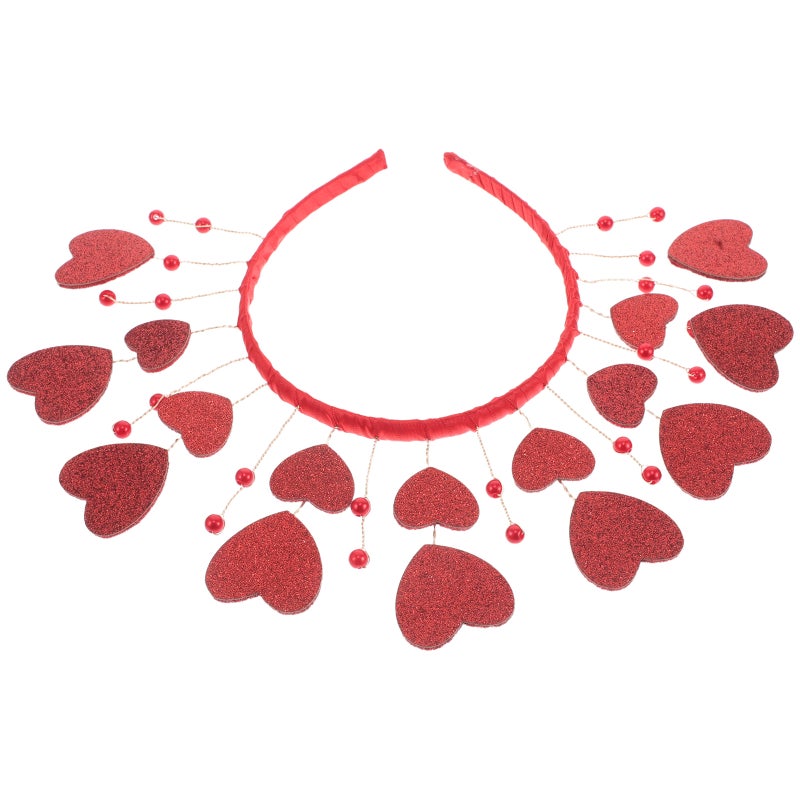 Heart Headband Valentine Headbands for Women Glitter Heart Valentines Day Birthday Decoration Cosplay Party Hair Hoop Headpiece Hairband Accessories - Image 5
