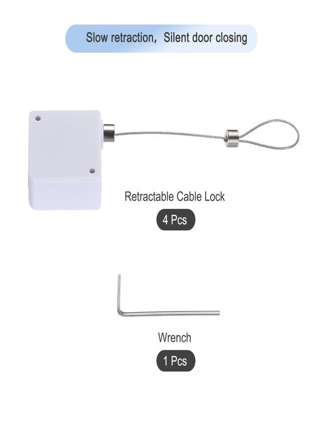 ميكسينيتي قفل كابل قابل للسحب من ميكانكسيتي مع لاصق مزدوج الجوانب وقفل أمان للتحكم عن بعد بطيء للتلفزيون، ومشغل أقراص DVD، وصالة العرض، وجهاز التحكم عن بعد، 600 جرام، مجموعة من 4 قطع باللون الأبيض - Image 3