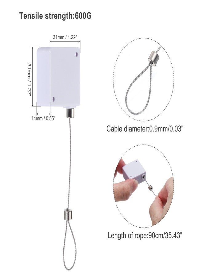 ميكسينيتي قفل كابل قابل للسحب من ميكانكسيتي مع لاصق مزدوج الجوانب وقفل أمان للتحكم عن بعد بطيء للتلفزيون، ومشغل أقراص DVD، وصالة العرض، وجهاز التحكم عن بعد، 600 جرام، مجموعة من 4 قطع باللون الأبيض - Image 2