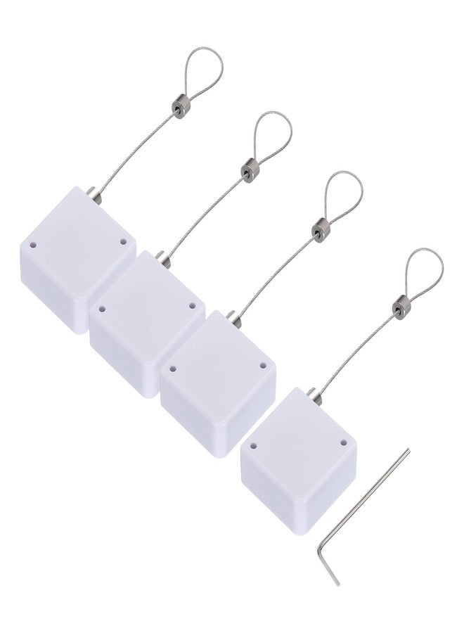 ميكسينيتي قفل كابل قابل للسحب من ميكانكسيتي مع لاصق مزدوج الجوانب وقفل أمان للتحكم عن بعد بطيء للتلفزيون، ومشغل أقراص DVD، وصالة العرض، وجهاز التحكم عن بعد، 600 جرام، مجموعة من 4 قطع باللون الأبيض - Image 1