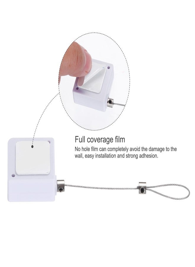 ميكسينيتي قفل كابل قابل للسحب من ميكانكسيتي مع لاصق مزدوج الجوانب وقفل أمان للتحكم عن بعد بطيء للتلفزيون، ومشغل أقراص DVD، وصالة العرض، وجهاز التحكم عن بعد، 600 جرام، مجموعة من 4 قطع باللون الأبيض - Image 4