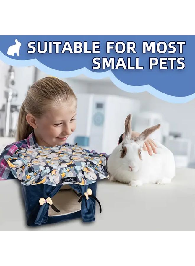 Starry Sky Blue Small Pet House Cozy Hamster Hideout Rabbit Hedgehog Bearded Dragon Nest - Image 5